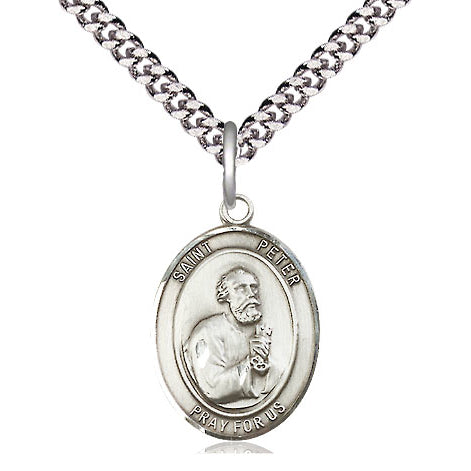 St. Peter the Apostle Sterling Silver Oval Medal