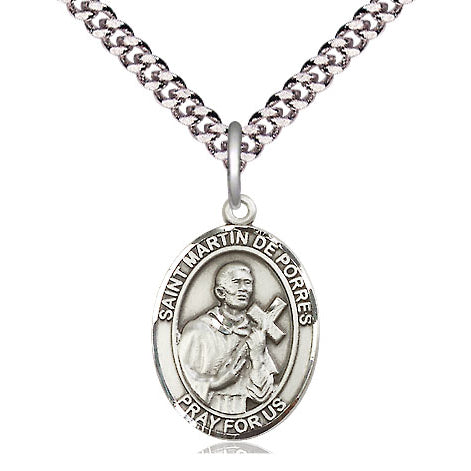 St. Martin de Porres Sterling Silver Oval Medal