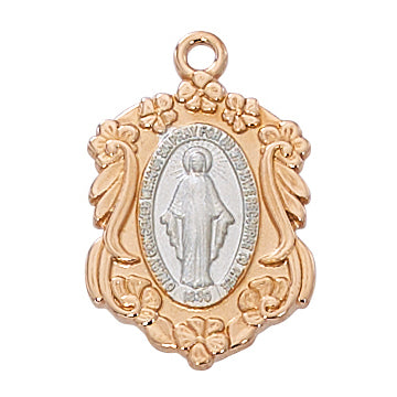 Rose Gold and Sterling Silver Miraculous Medal