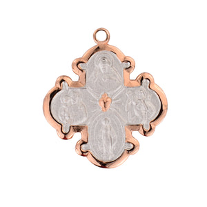 Rose Gold & Sterling Silver 4-Way Medal