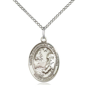 St. Catherine of Bologna Sterling Silver Oval Medal