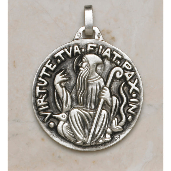 St. Benedict Sterling Silver Medal Round