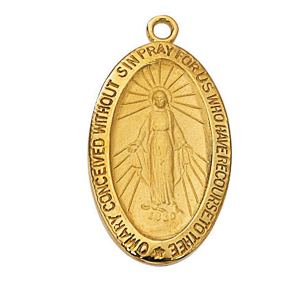 Large Gold Plated Miraculous Medal
