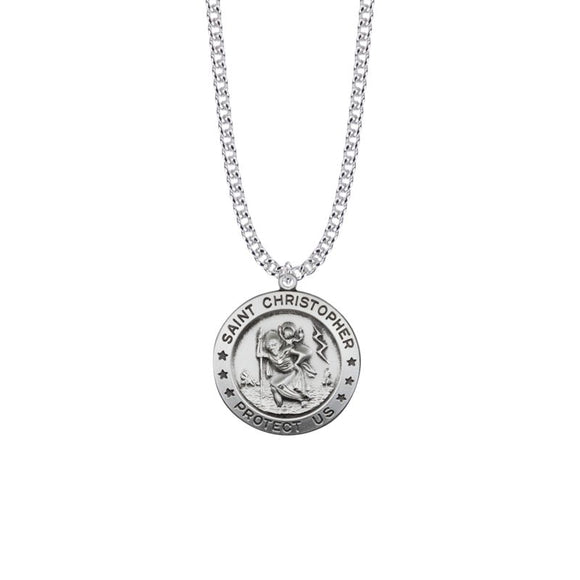 Large Round St. Christopher Medal
