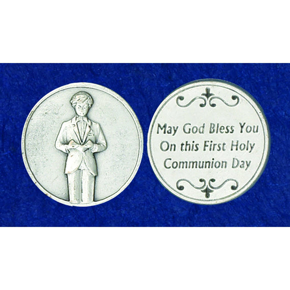 First Communion Boy Pocket Token – The Catholic Gift Store