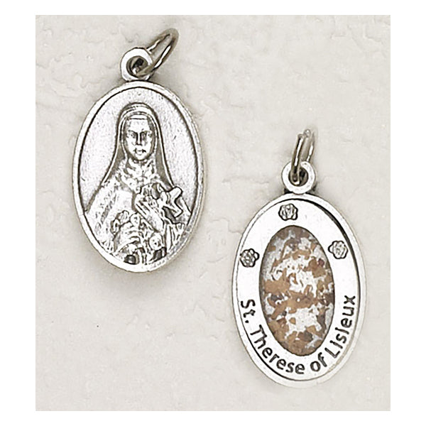 St. Therese of Lisieux Medal With Flowers – The Catholic Gift Store
