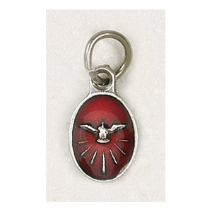 Red Enamel Holy Spirit Oval Bracelet Medal