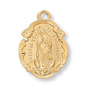 Gold over Sterling Silver Our Lady of Guadalupe Medal