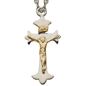 Budded End Sterling Silver Crucifix