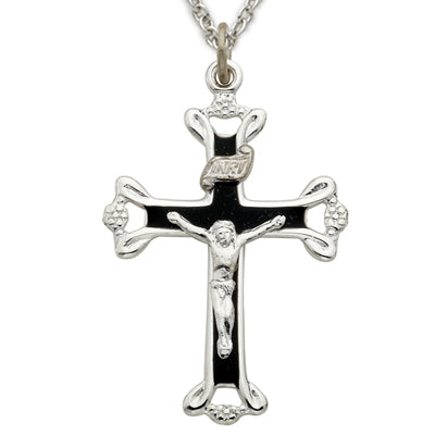 Black Inner Crucifix Sterling Silver