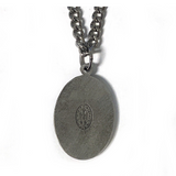 Fine Pewter Miraculous Medal on 24" Chain