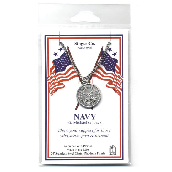 St. Michael Pewter Navy Medal