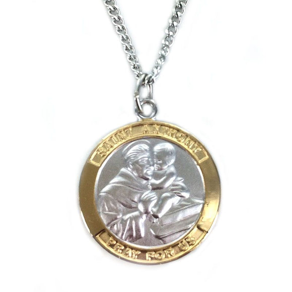 Large 2-Tone Saint Anthony Medal