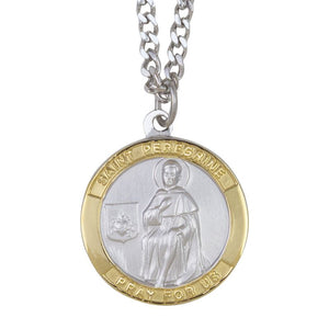 Large 2-Tone Saint Peregrine Medal