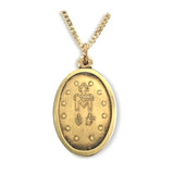 Gold Plated Antiqued Pewter Oval Miraculous Medal