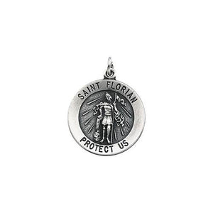 St. Florian Round Sterling Silver Medal