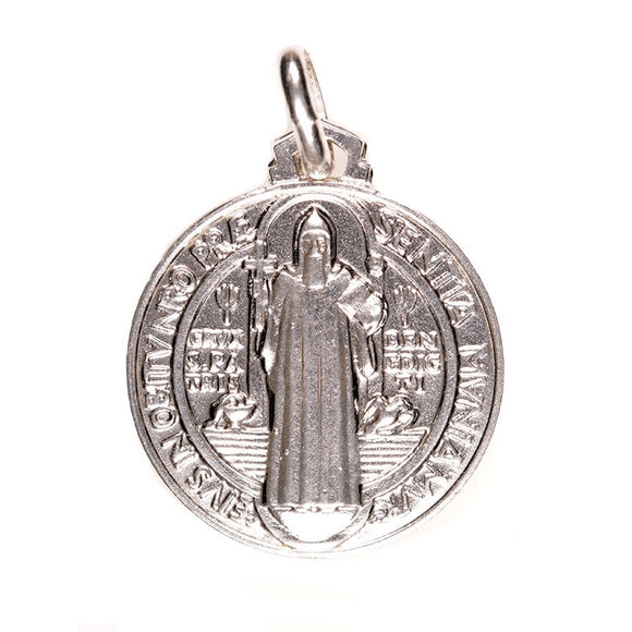 St. Benedict Small Sterling Silver Medal
