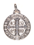 St. Benedict Large Round Medal in Sterling Silver