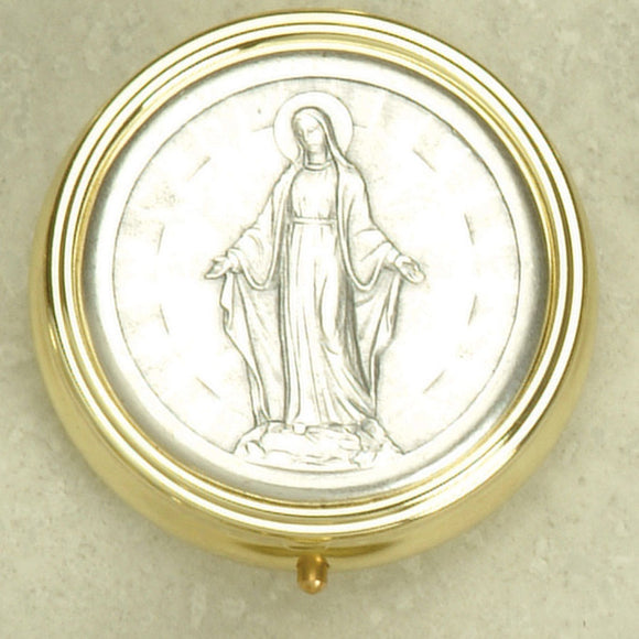 Silver Toned Miraculous Medal Pyx