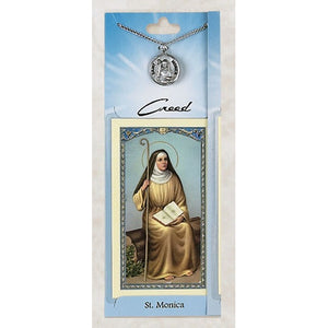 St. Monica Pewter Medal with Prayercard