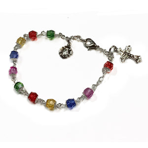 Multi-Color Crystal Rosary Bracelet – The Catholic Gift Store