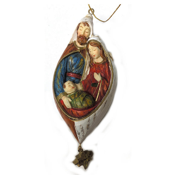 Woodgrain Nativity Ornament