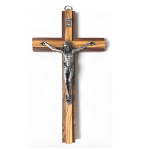 8" Mahogany and Olivewood Crucifix