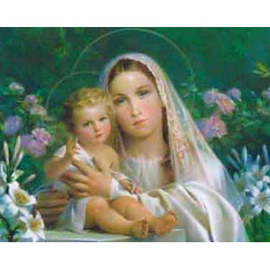 Madonna and Child of the Lilies Carded 8" x 10" Print