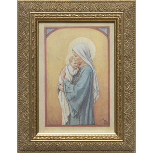 Mary with Child in Gold Frame