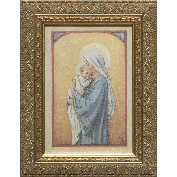 Mary with Child in Gold Frame