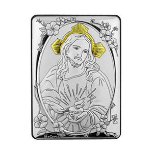 Silver & Gold Sacred Heart Plaque