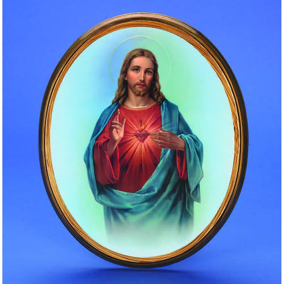 Oval Sacred Heart Plaque