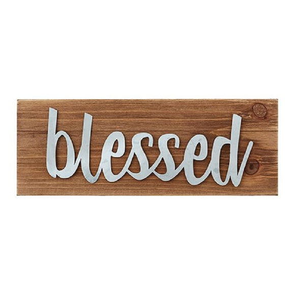 Blessed Wood Tabletop Plaque
