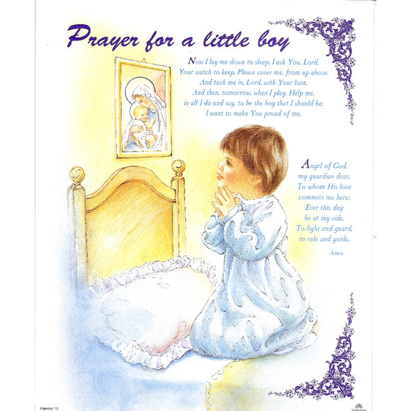 Prayer for a Little Boy 8x10 Carded Print