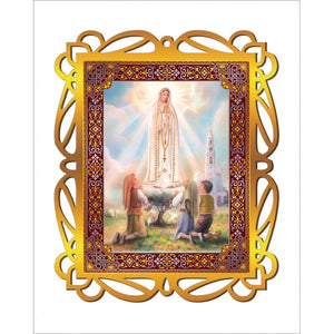 Our Lady of Fatima Print in a Gold Ornate Frame
