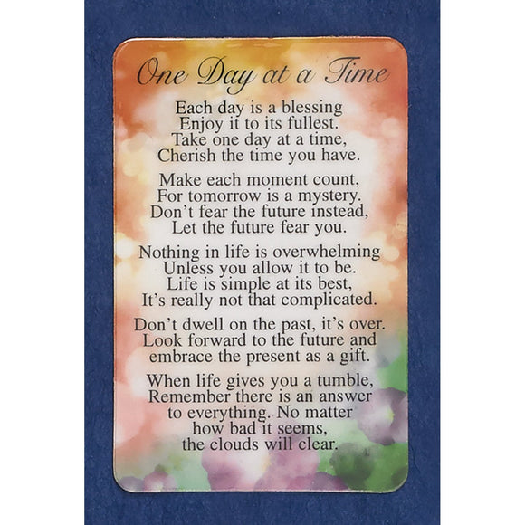 One Day At a Time Motivational Prayercard