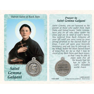 St. Gemma Galgani Healing Prayercard with Medal