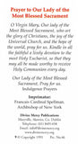 Prayer to Our Lady of the Most Blessed Sacrament