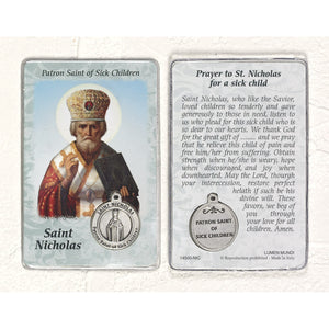 St. Nicholas Healing Prayercard with Medal