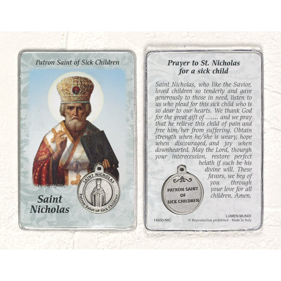 St. Nicholas Healing Prayercard with Medal
