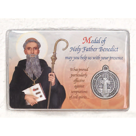 St. Benedict Prayercard with Medal