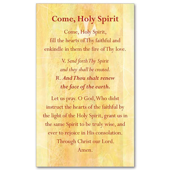 Come Holy Spirit Prayercard