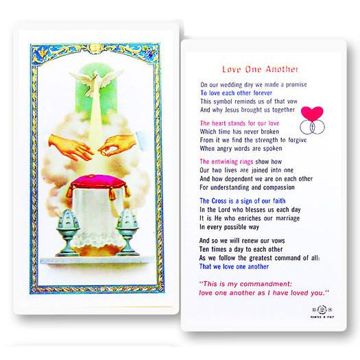 Love One Another Marriage Holy Card