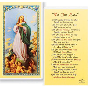Lovely Lady Dressed in Blue Holy Card Lovely Lady Dressed in Blue Holy Card