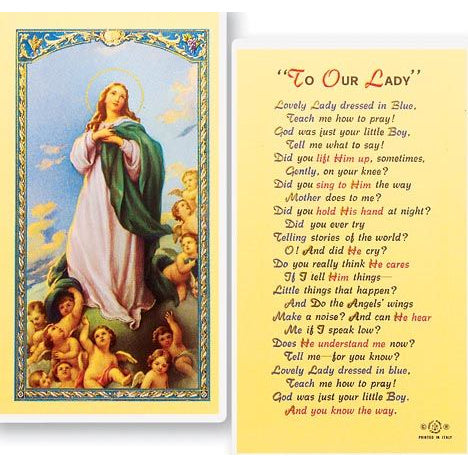 Lovely Lady Dressed in Blue Holy Card Lovely Lady Dressed in Blue Holy Card