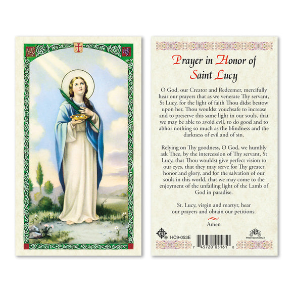 Prayer in Honor of St Lucy - English