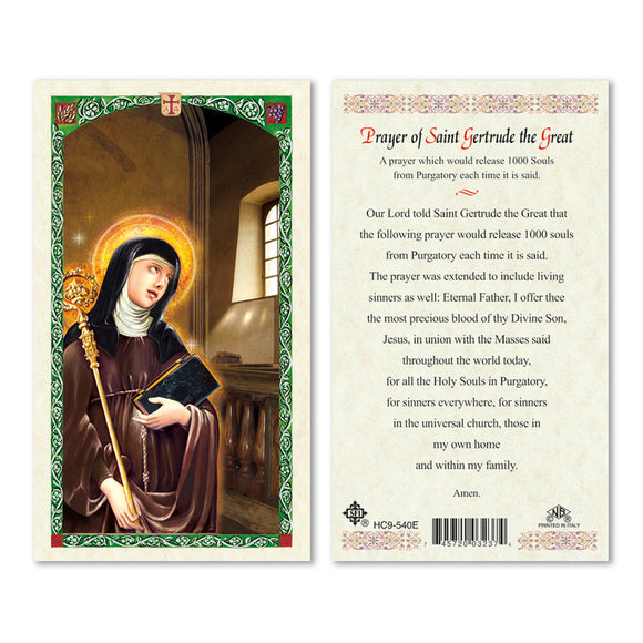 Prayer of Saint Gertrude Prayer Card