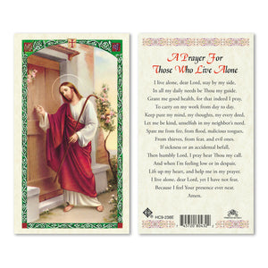 Jesus Knocking - For Those Who Live Alone Prayercard