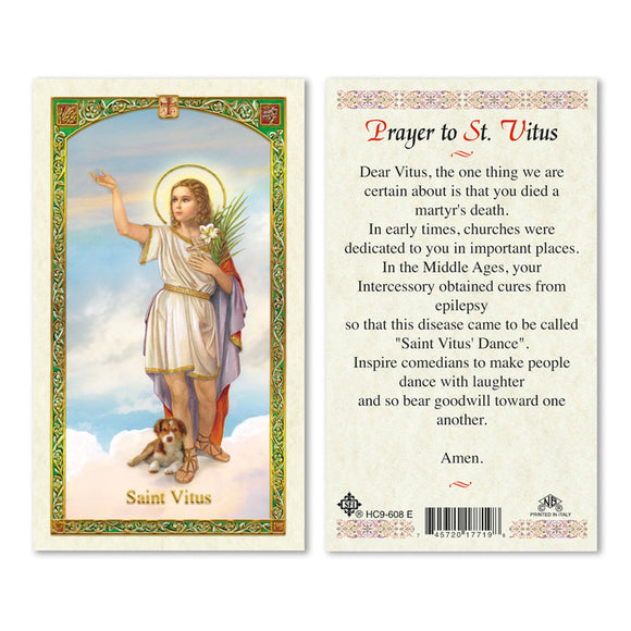 Prayer to Saint Vitus Prayercard