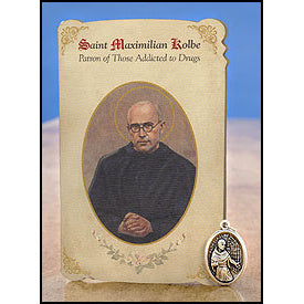 St. Maximilian Kolbe (Addiction to Drugs) Healing Medal Holy Card